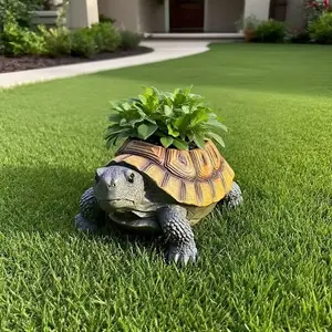 New Turtle Decorative Ornament, Creative Animal Decoration, Resin Craft, Realistic Sea Turtle, Indoor Plant Pot, Unique Gift Idea