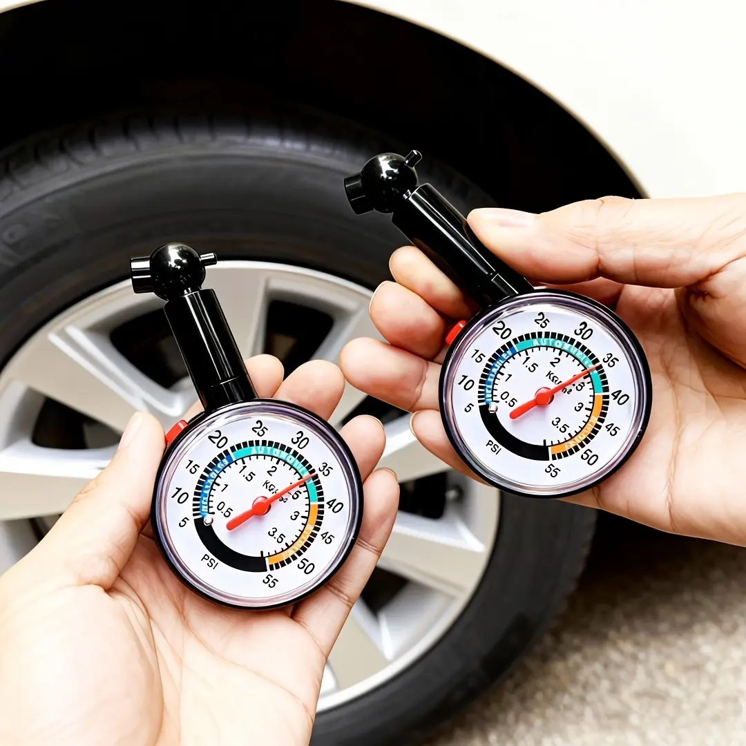 Set of 2 Manual Tire Pressure Gauges, Compact and Durable Battery-Free Tool for High-Precision Vehicle Checks, Manual Gauge, Vehicle Check, Accurate Inflation Tool, Trucks, Vehicle Tires, Inflation Check