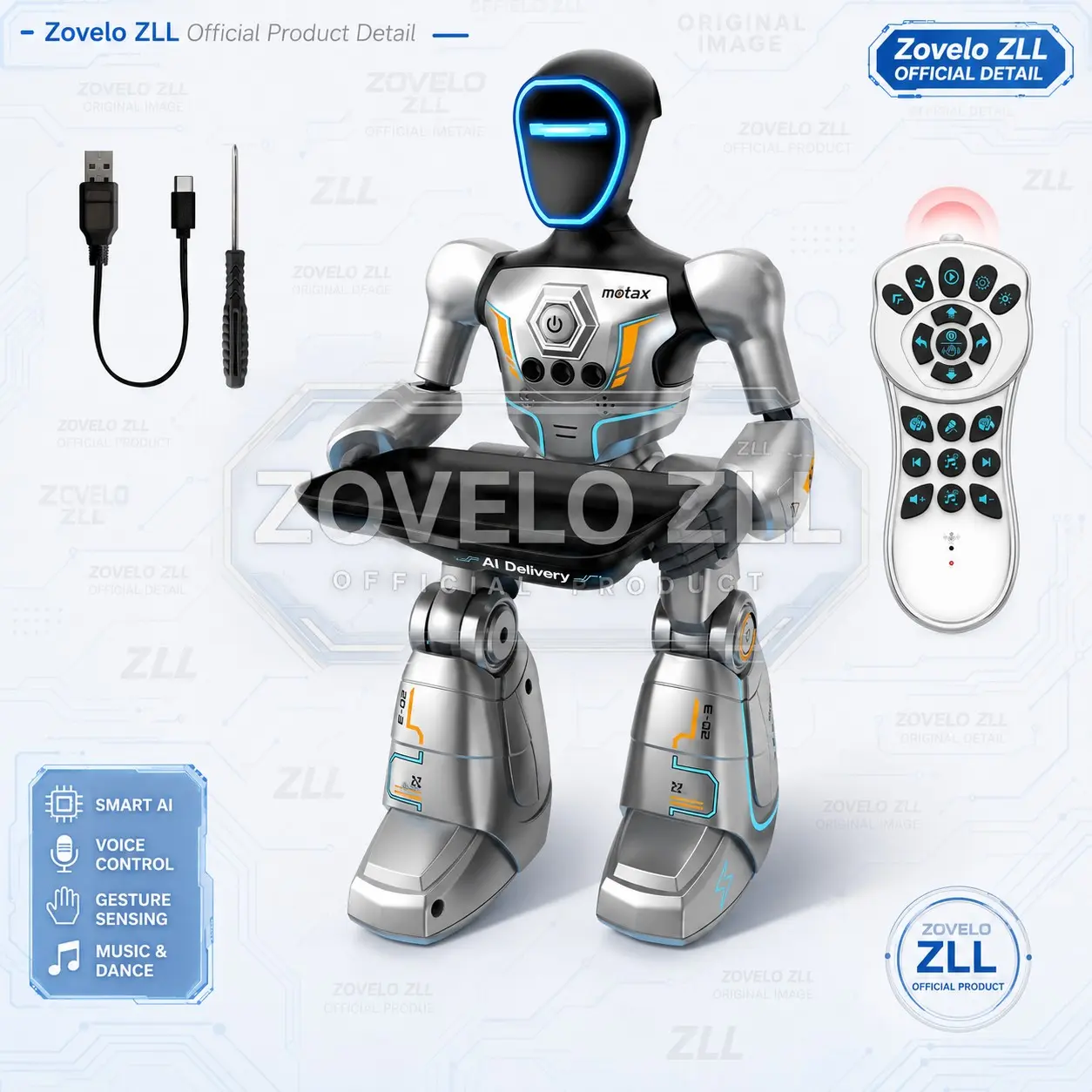New Delivery Robot, High Sensitivity, Multi-Directional Movement, Ideal for Beverages and Snacks, Indoor and Outdoor Use, Perfect Christmas Gift, Remote Control Robot