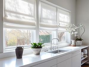 Roman Shades for Windows , Window Treatments , Darkening Shades, 31"W X 64"H , Belgian Flax (Privacy & Light Filtering)