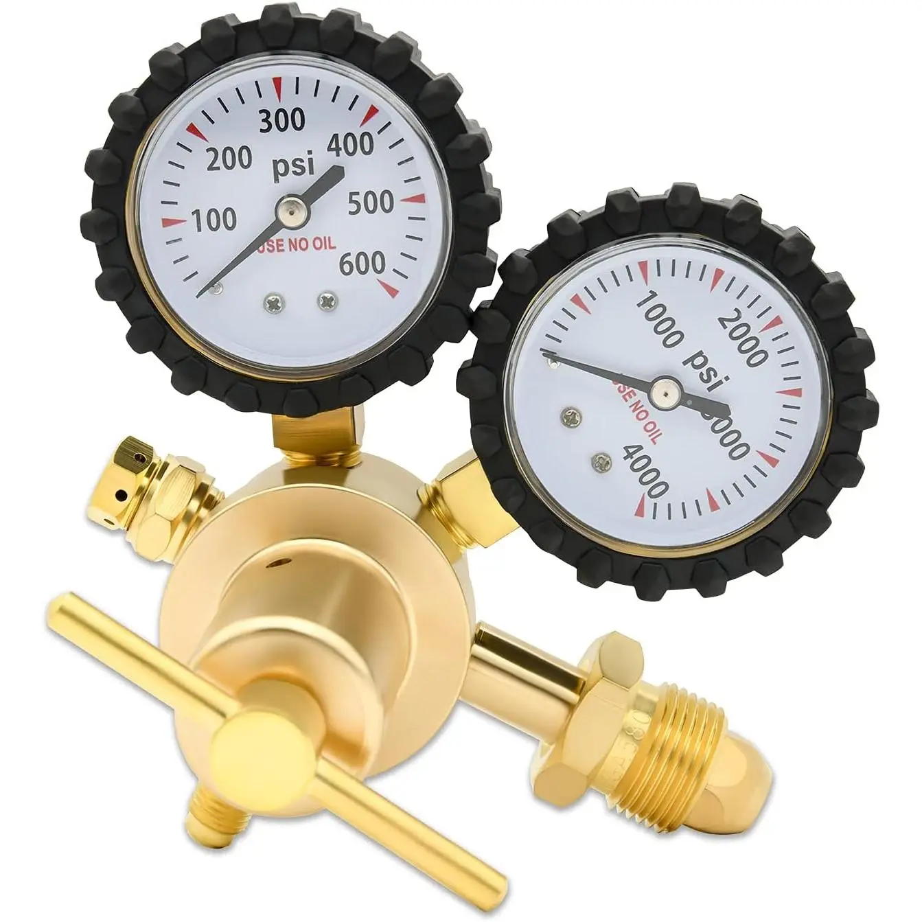 Nitrogen Regulator 0-600PSI CGA580 Inlet, 1/4-Inch Male Flare Outlet Connection,Heavy-Duty Handle,Self-reseating  Valve,Nitrogen  Regulator