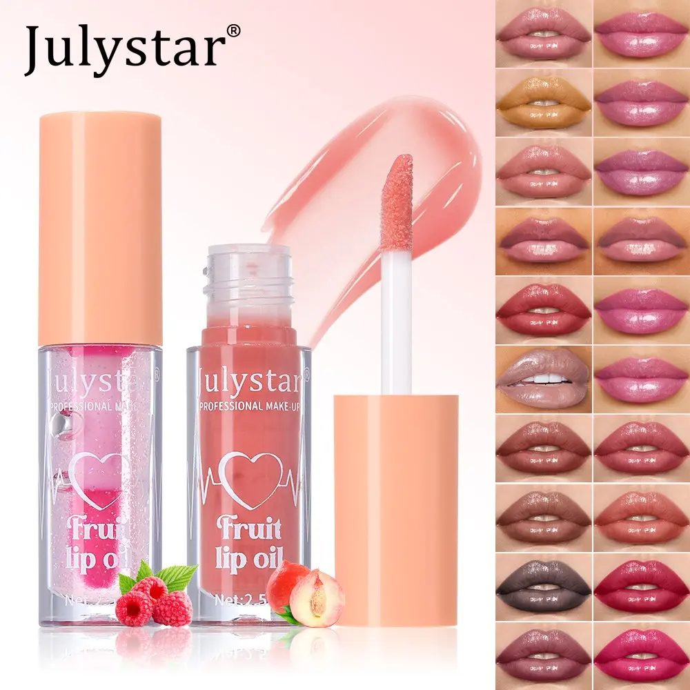 Julystar Multi-Color Fruit Lip Oil Gloss, Moisturizing and Nourishing, Long-Lasting Matte Finish, Ideal for Daily and Party Makeup