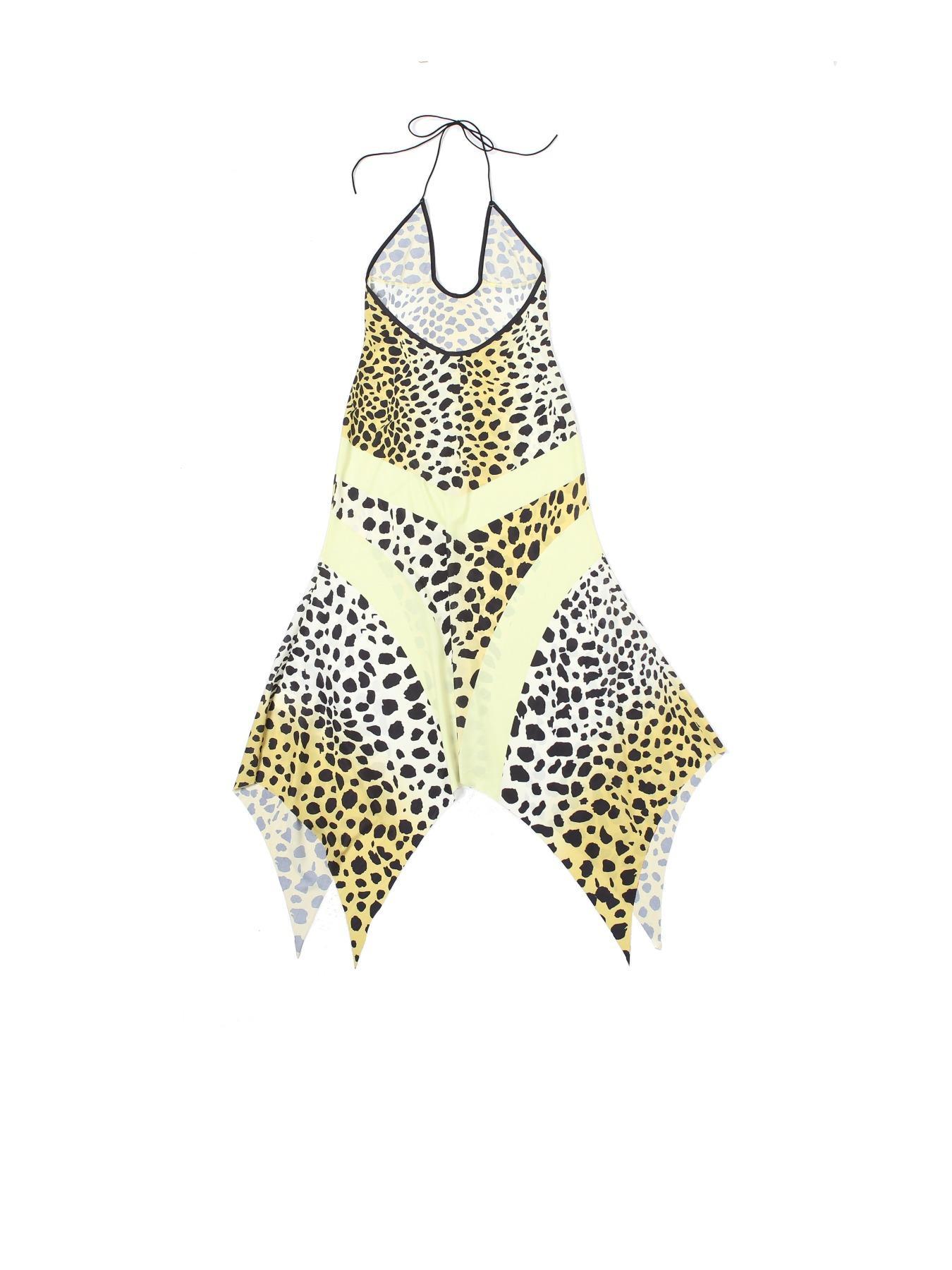 Women's Leopard Print Criss Cross Cut Out Halter Neck Dress, Casual Trendy Boho Asymmetrical Hem Sleeveless A Line Long Dress for Summer, Bohemian Casual Dress, Fashion Women's Dress for Beach Holiday, Womenswear, Chic Elegant Style