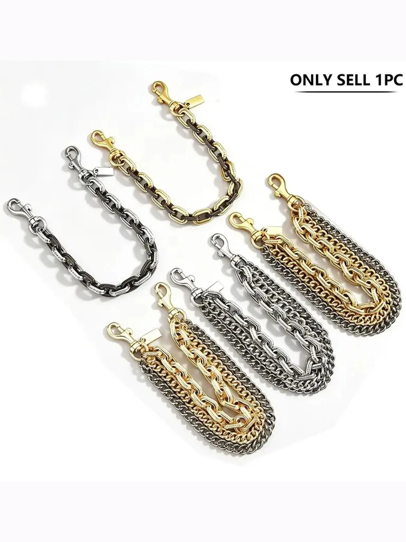 Metallic Bag Charm Extender Chain, Casual Plain Design Handbag Accessory, All-Seasons Metal Wrist Strap for Bags, Box Bag Pendant, Purse Extender Chain, bag chains for handbags