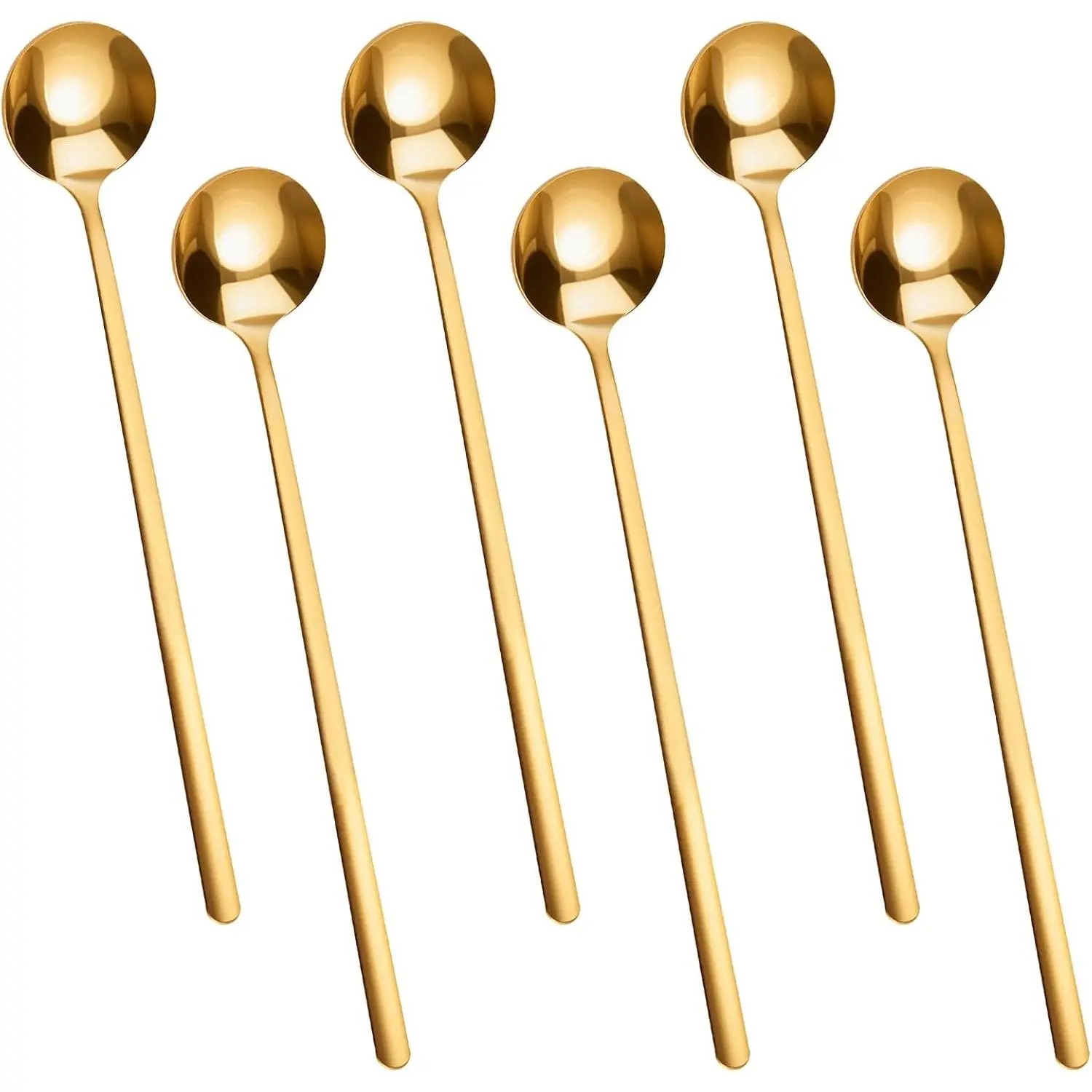 6 count  Coffee/ Spoon Set, 6.7 Inches Long Handle 304 Stainless Steel Espresso Spoon, Ice  Stirring Utensil, Durable Coffee Bar Accessory for  and Café