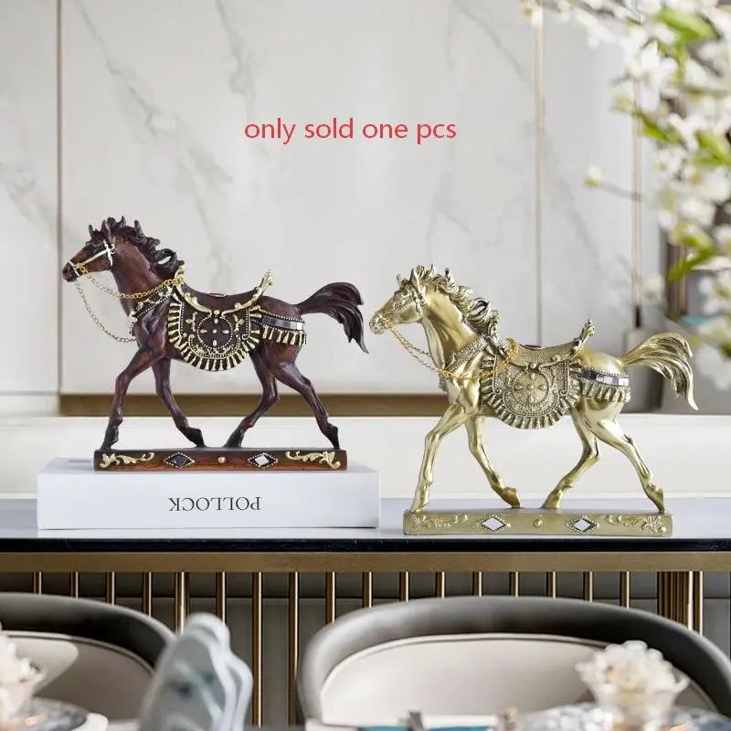 Luxury Resin Horse Sculpture, Elegant Craftsmanship, Perfect for Living Room, Office, Gift for New Home Opening