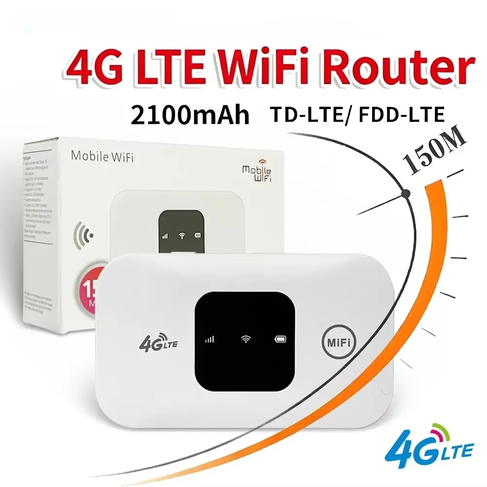 4G LTE Router 150Mbps Mobile Wifi Hotspot Wireless Wi-Fi MiFi Modem with SIM Card Slot for Outdoor Home Office Travel