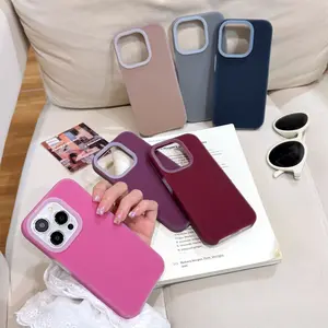 2026 Internet Celebrity Explosion Liquid Jelly Suitable for Simple Solid Color Mobile Phone Case Skin Feeling Large Hole Anti-drop Case