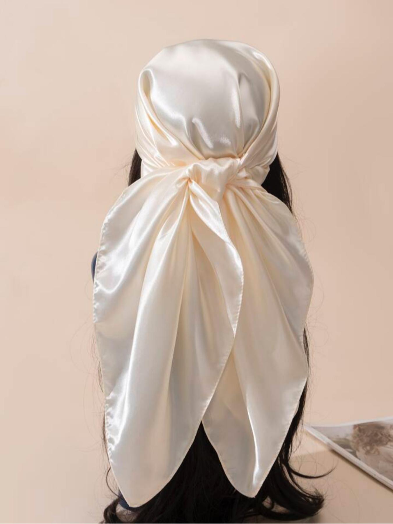 Women's Solid Color Satin Scarf, Fashionable Soft Scarf for Daily Wear, Casual Versatile Accessories for Women & Girls