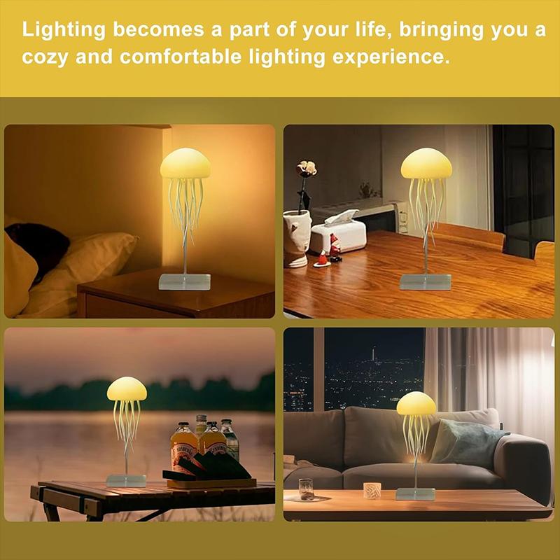 LED Jellyfish Lamp with 9 Tentacles 2 Working Modes Ultra Long Battery Life Colour Gradient Light Effects with Remote Control