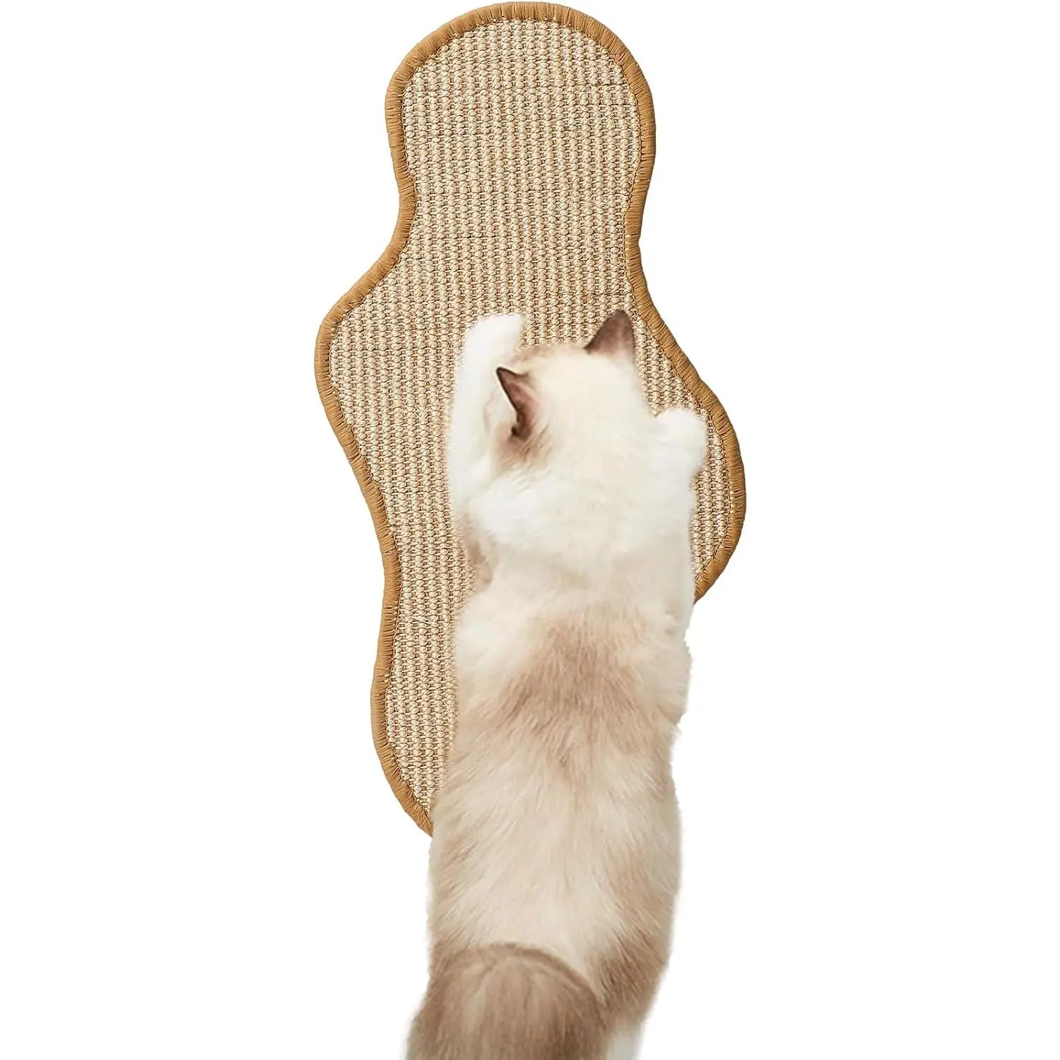 Sisal Cat Scratcher Mat with Sticky Tapes, 23.6" x 11.8" Cat Scratching Carpet for Indoor Cats, Horizontal Cat Scratcher for Cat House, Scratching Posts, and Couch Protection(Cactus)