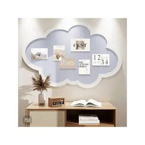 1pc Cloud Shape No Drill Wall Display Board, Multifunctional Wall Sticker Photo Frame School Supplies,Back To School, Cork Board, Pin Board, Vision Board
