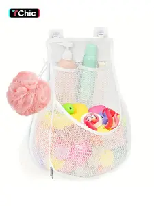 Baby Bath Toy Organizer, quick drying， and mould proof, Multiple-Suspension Bath Toy Holder, Large Capacity Multi Use Bathtub Toy Storage Bag, Bathtub Toy Holder for Easy Access and Sorting of Toys, Bathroom Storage, High Capacity Organizer