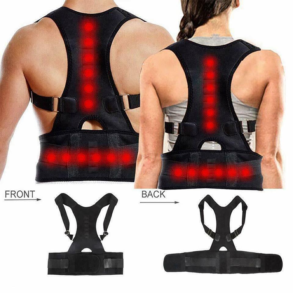 Magnetic Back Brace for Men Women Shoulder Upper Back Girdle Back Belt Strap Posture Belt Under Shirts Black Band Healthcare SpringStatements