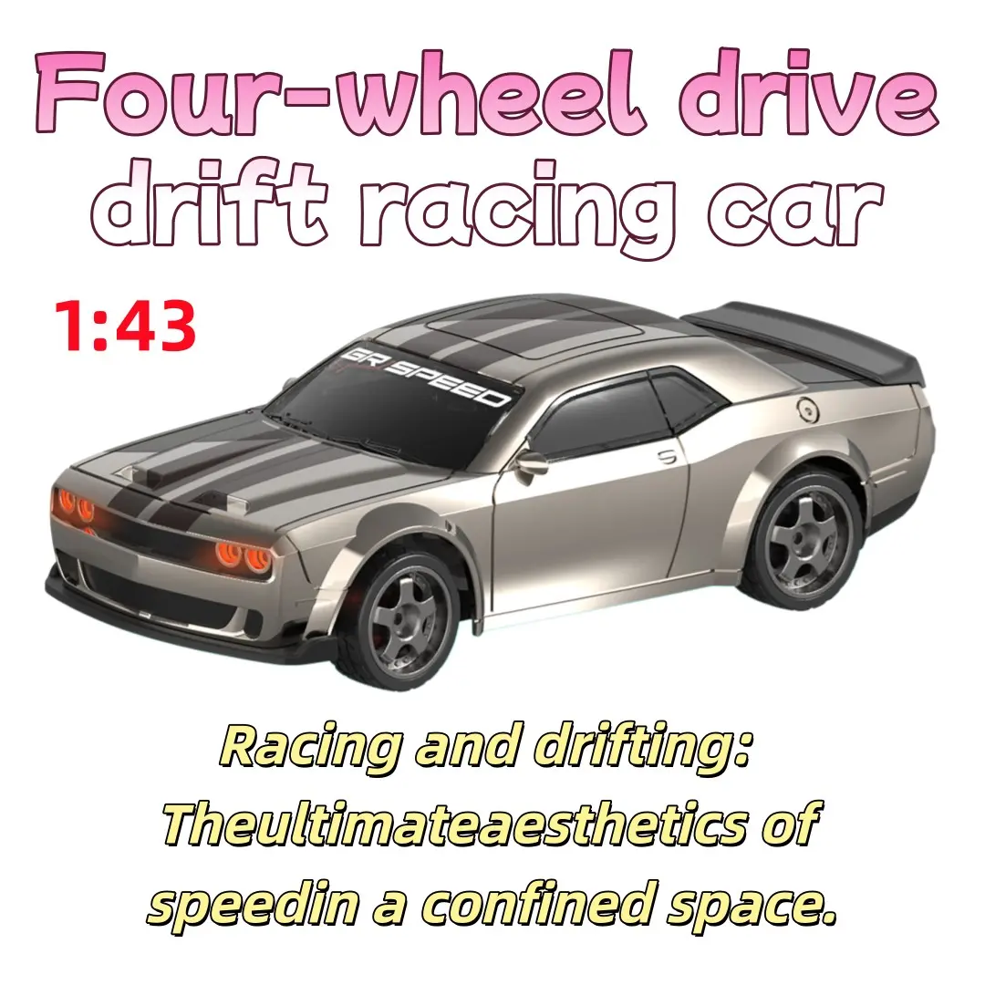 1:43 American Muscle RC Drift Car, Abs Alloy Precision Structure, 7 Color Lights, Type-C Charging, 30-Minute Battery Life, Ages 8+