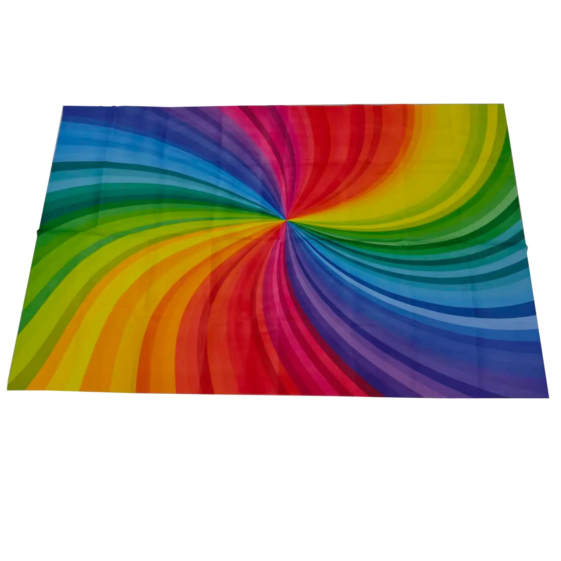 2D Flat Party Tablecloth 1pc, Rainbow Swirl Design, Polyester Print, Perfect for Home Decor, Birthday Party Decorations, Parties, Holidays, Indoor/outdoor Use, Table Covers