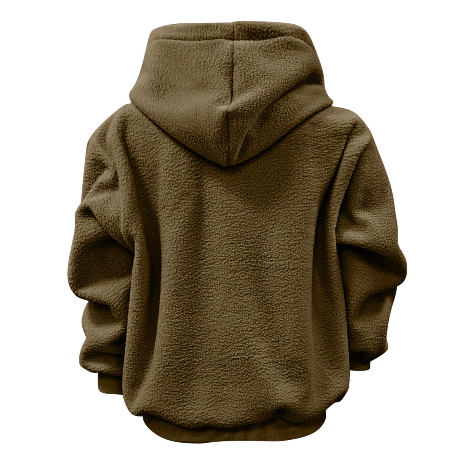 Autumn and Winter Solid Color Hooded Plush Pet Pocket Loose Pullover Sweatshirt for Women Fashionable Warm Cold Resistant Polyester,Gift