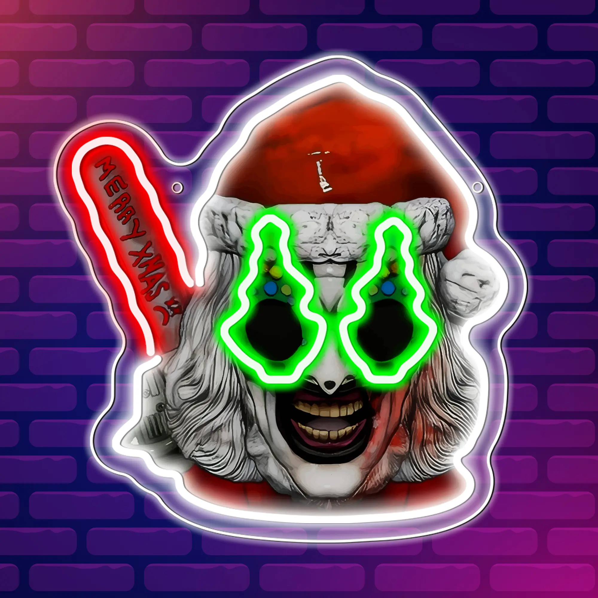 Art Clown Neon LED Light Sign, LED Neon Signs, LED Neon Lights, Unique Halloween Christmas Decoration Lamp, Decorative Wall Light, Atmosphere Light, Adjustable Wall Mount Switch Decor for Room Ambiance