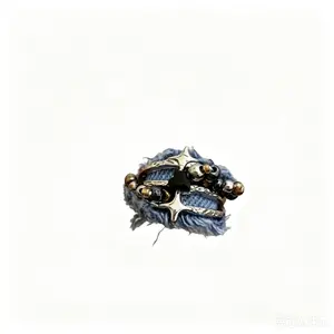 Women's Adjustable Denim Star Beaded Stacking Ring Y2K Grunge Layered Ring for Everyday & Streetwear Style