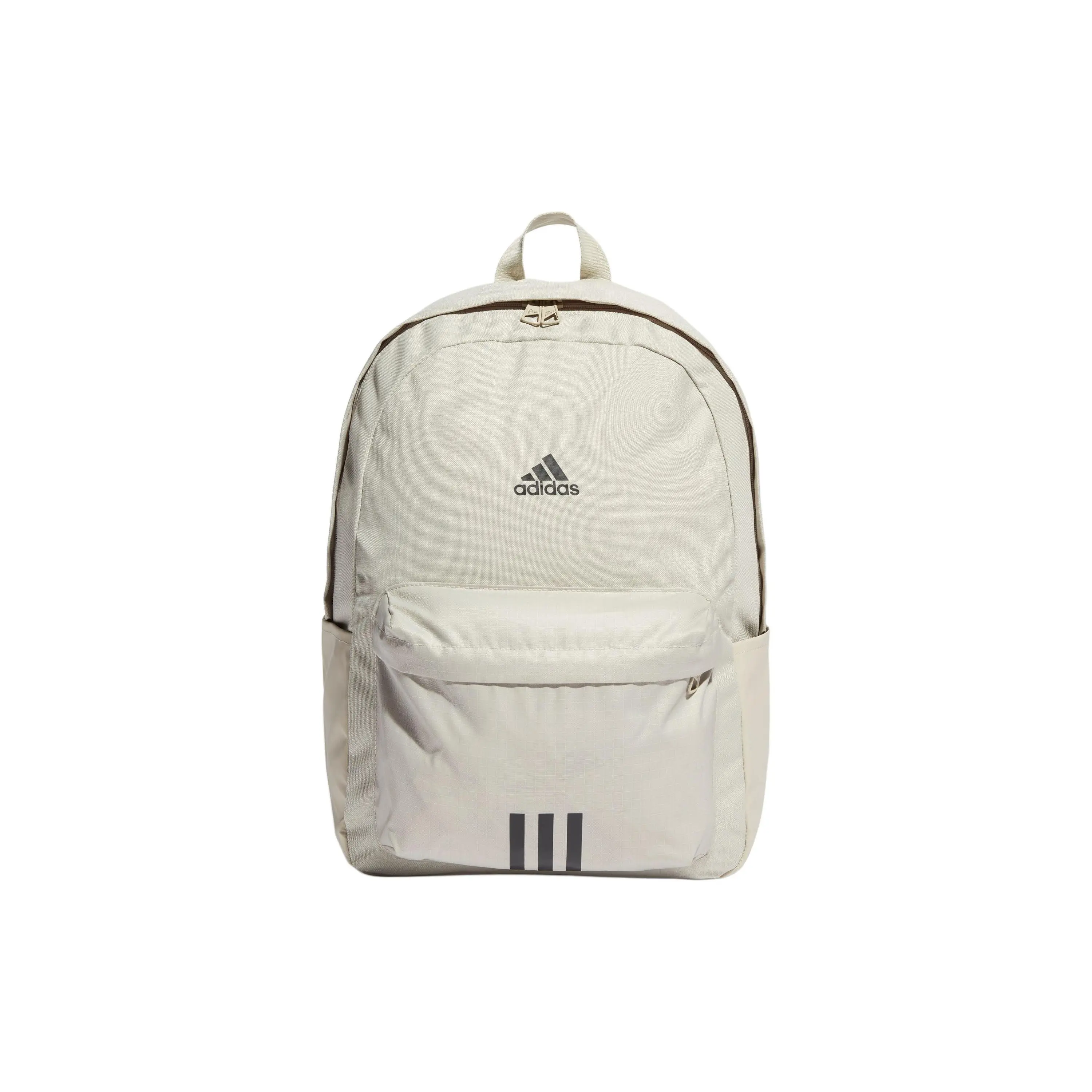 Adidas Classic Sport Badge Backpack for Men and Women – Three-Stripe Design in Light Gray and Black, Made from Recycled Polyester