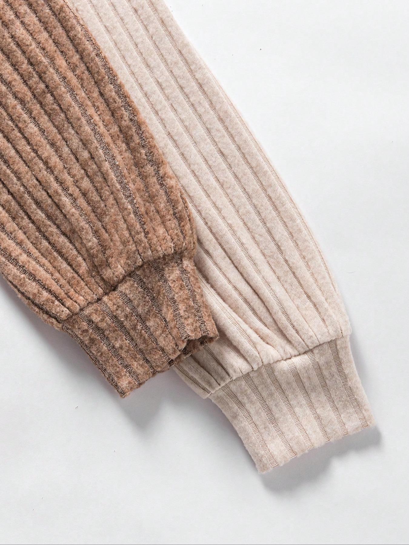 Women's Ribbed High Neck Long Sleeve Slim Fit Bodysuit Set, Casual Daily Wear, Comfortable and Versatile, Perfect for All Seasons, Womenswear