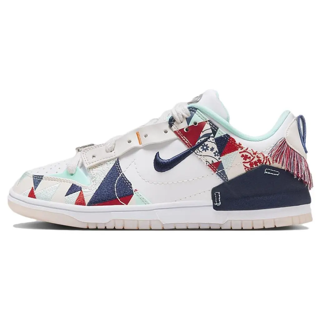 Nike Dunk Disrupt 2 Women's Low-Top Casual Sneakers in White, Blue, and Red Verifiable, with credentials and supporting global authentication