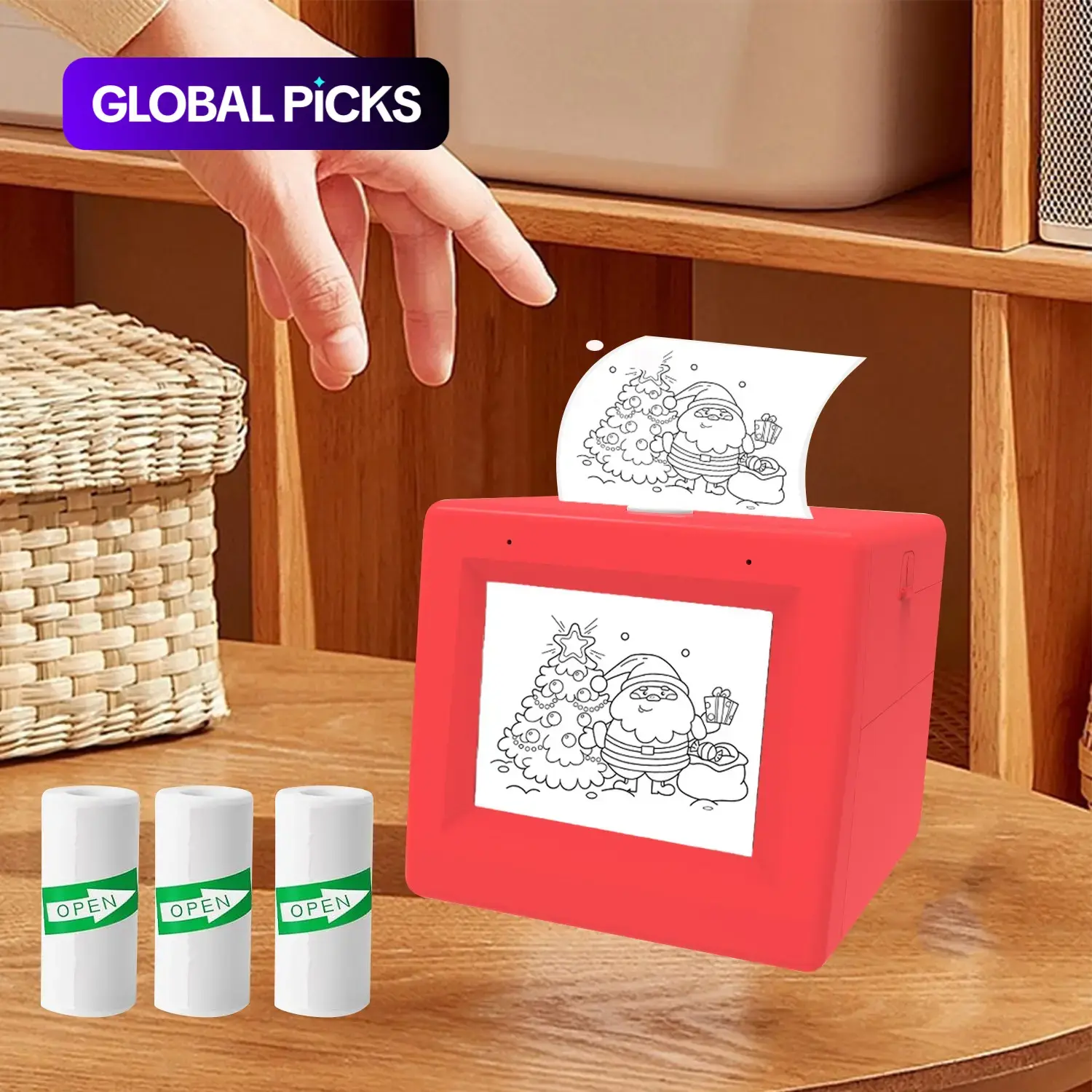 Ai Mini Printer, Portable Thermal Inkless Ai Voice Sticker Printer, Print Pictures Photos Notes Lists DIY Gifts, Home School Office Travel Use, Portable Label Printer #GLOBAL PICKS
