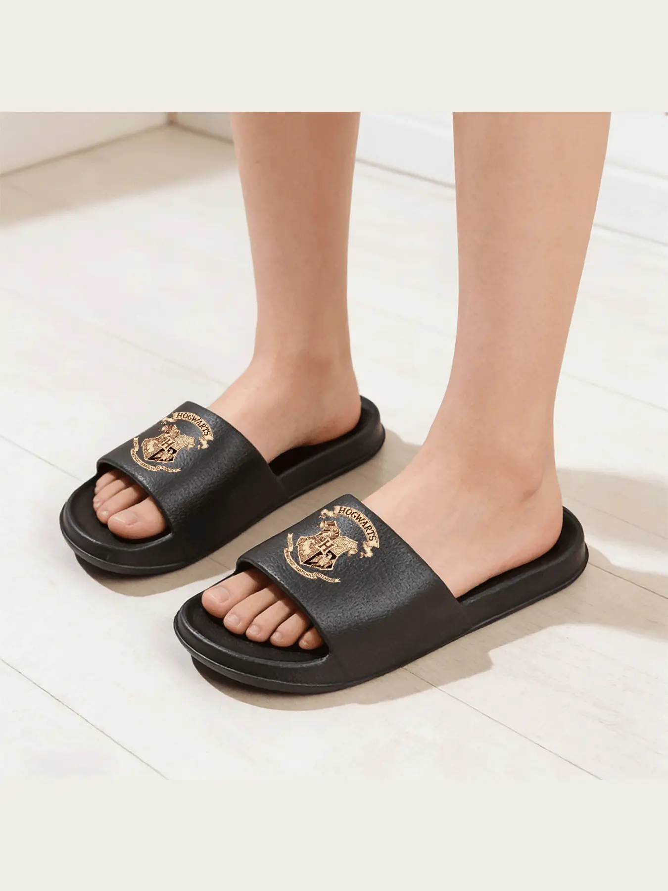 Hogwarts School of Witchcraft and Wizardry Emblem Slippers Official Harry Potter Inspired House Crest Indoor Comfort Shoes for Men Women Kids Soft Non Slip Sole Magic Themed Footwear