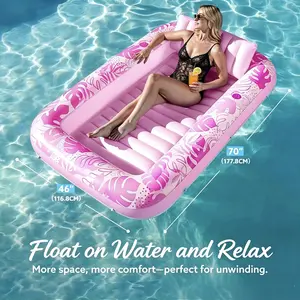 Summer inflatable tanning pool lounger, large tanning bathtub, inflatable water bed, pool lounge for adults and children, family use