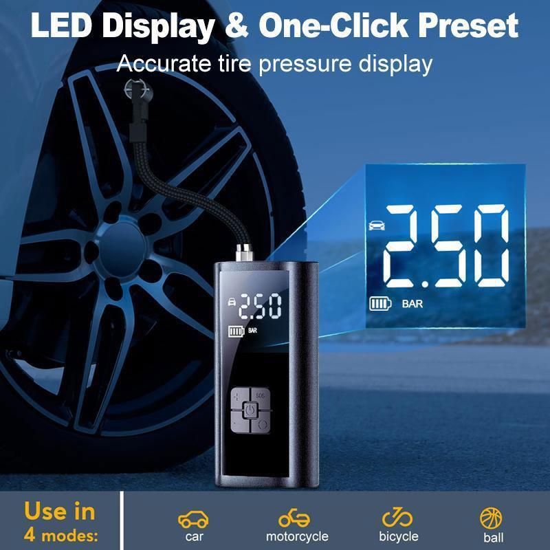 Portable Wireless Car Air Compressor Pump, Cordless Tire Pump, Multifunctional Electric Air Pump for Car, Bicycle Tires and Balls #TOP PICKS