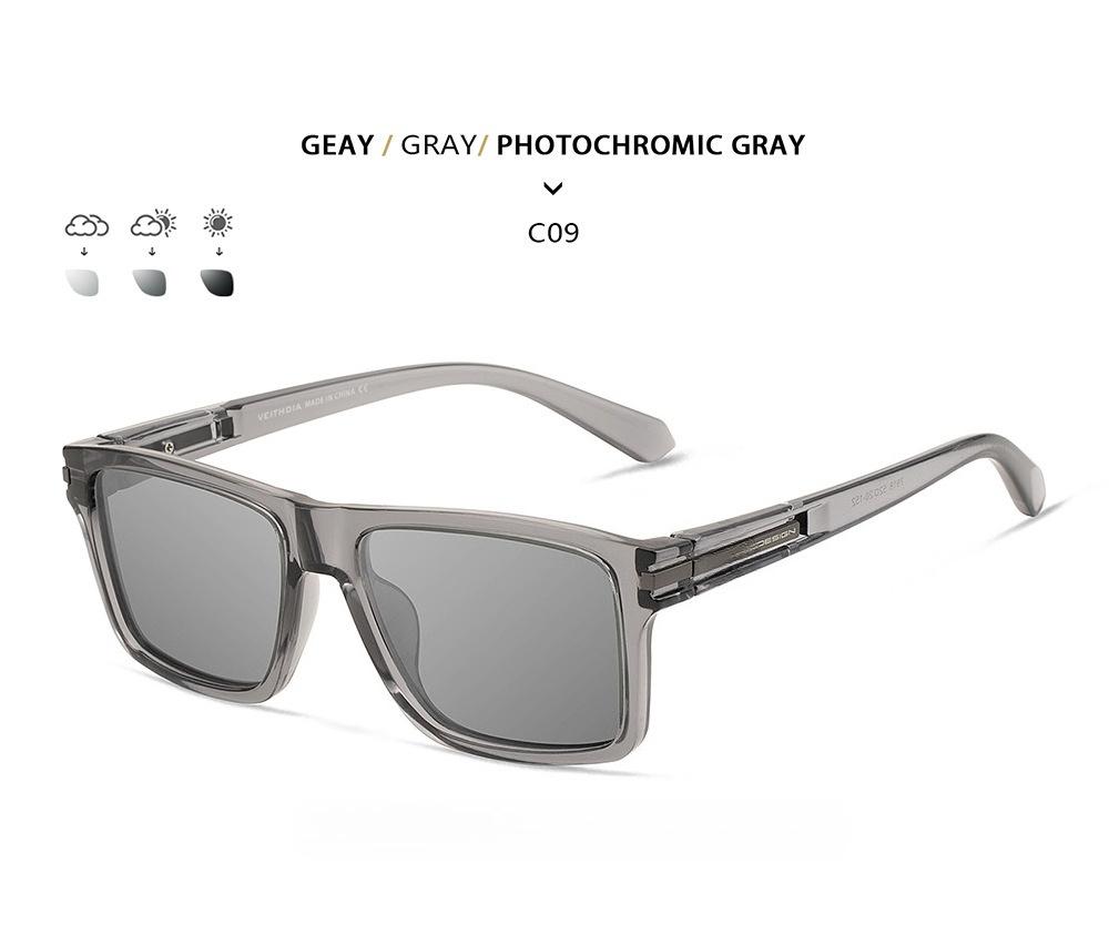 2026 new glasses polarized light color-changing square fashion sunglasses sun protection UV protection plastic sunglasses new 7918