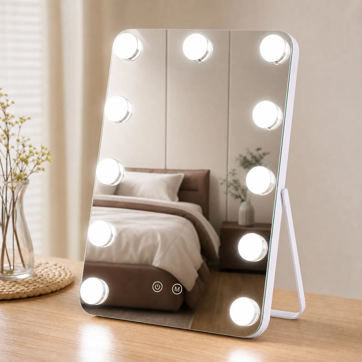 14.6" Hollywood Vanity Mirror with Lights, 11 Dimmable LED Bulbs, 3 Color Modes, Touch ControlGift