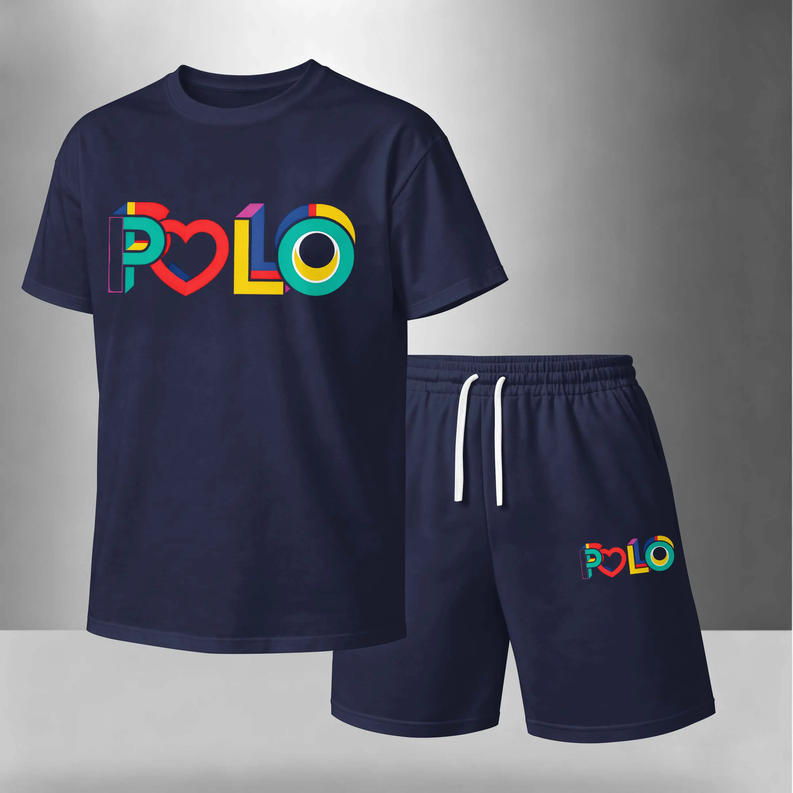 Men’s Summer 2 Piece Set, Steet  Hip-Hop Street Style Letter Print Short Sleeve T Shirt and Drawstring Shorts Matching Outfit, Lightweight Breathable Casual Set for Travel, Streetwear, Beach, Vacation, and Daily Wear