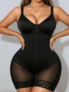 Women's Underwear Full Coverage Shaping Jumpsuit, Colombian Shapewear, Fajas, Fajas Colombianas Moldeadoras, Butt Enhancing Padded Bodysuit, Adjustable Wide Straps, Convenient Crotch Zipper