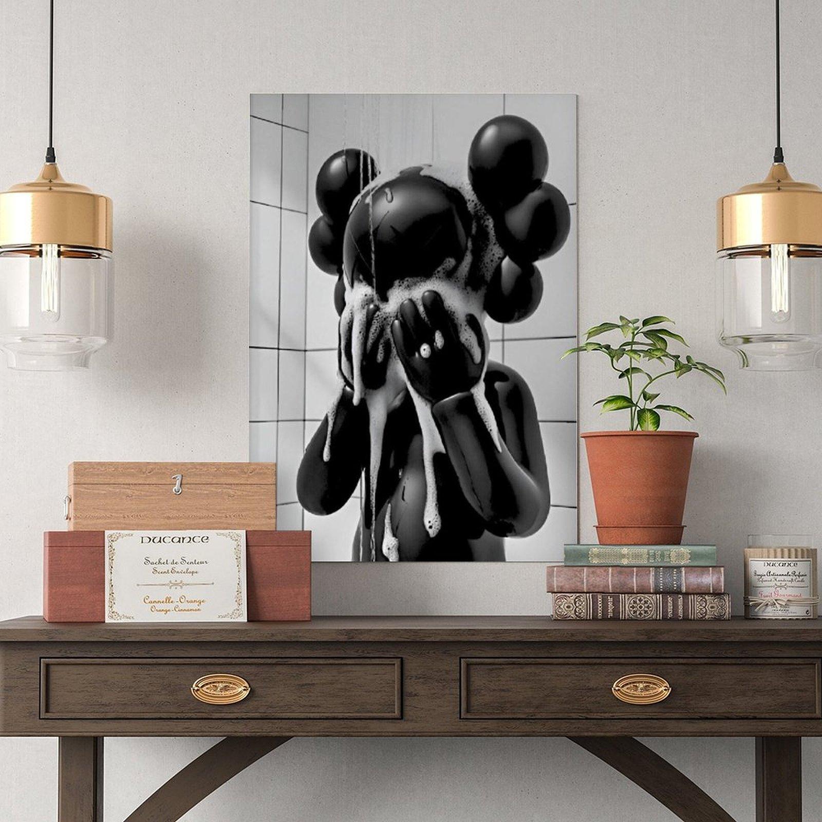 Kaws in Shower Hypbeast Poster - Printable Art for Shower Wall Art, Washroom Wall Decor, Graffiti Kaws Wall Art Gift