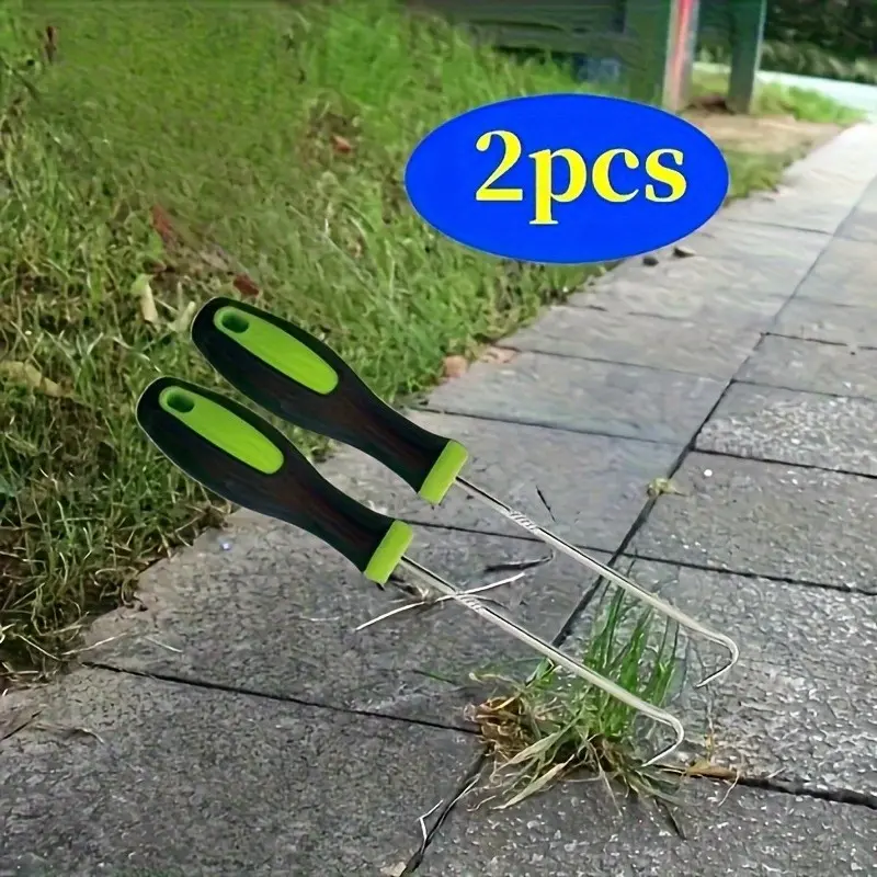 2-Pack Weeding Hooks for Pathways, Moss Removal, Narrow Spaces, Battery-Free, Durable Garden Tools, Lawn and Driveway Maintenance, Weed Control Accessories