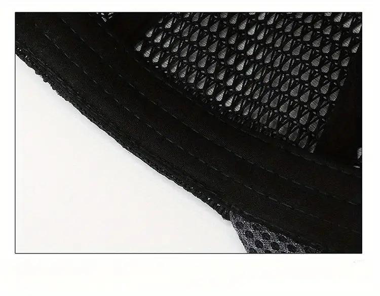 2pcs Quick-Dry Polyester Baseball Caps - Breathable Mesh Adjustable Unisex Summer Sun Hats with Black & Gray Textured Design for Outdoor Sports & Casual Wear, Breathable Mesh Construction