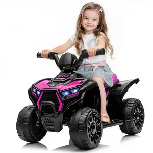 6V Kids Ride-On ATV, 4.5Ah Battery, 390 Single-Drive Motor, No Remote, Plastic Seat and Wheels, Rose Red, Ages 3-6