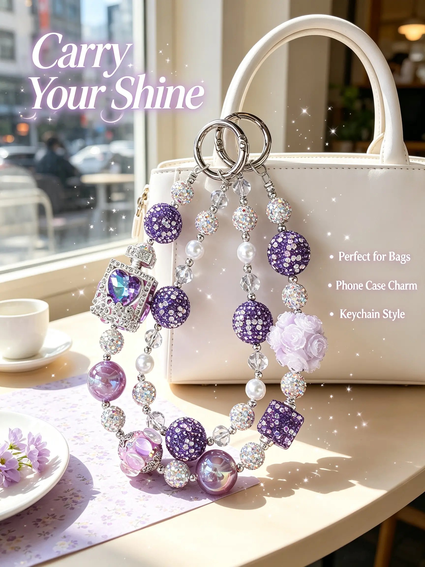 Luxurious and high-end sparkling diamond perfume bottle phone chain, hand-held lanyard, wrist strap, chain to prevent loss, stylish and trendy