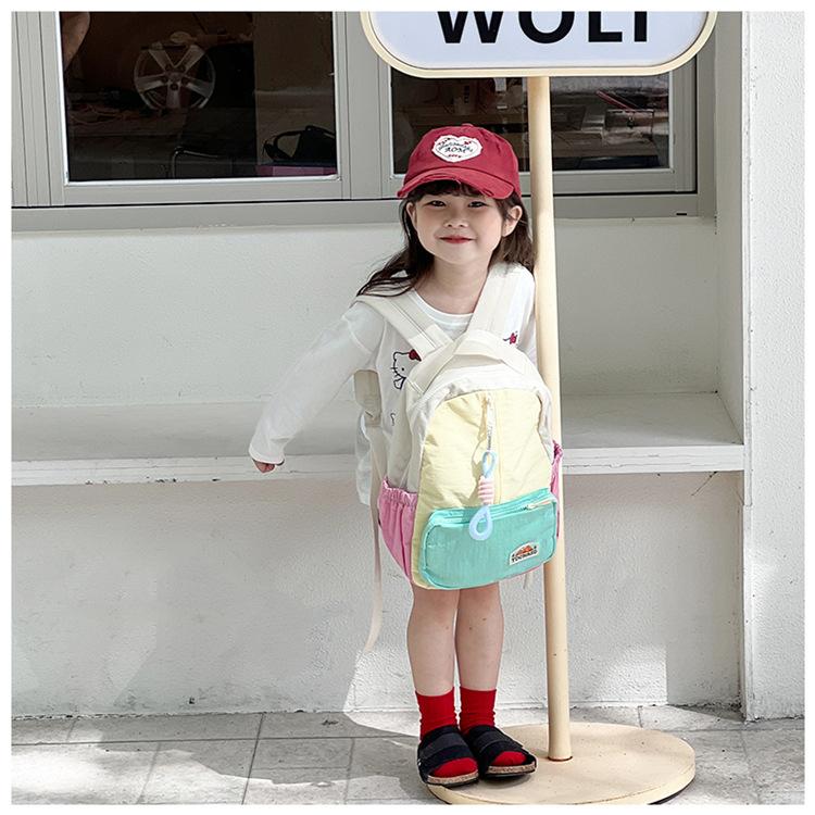 Boys' and girls' backpack 2026 new fashion color-blocking kindergarten baby school bag large capacity children's backpack