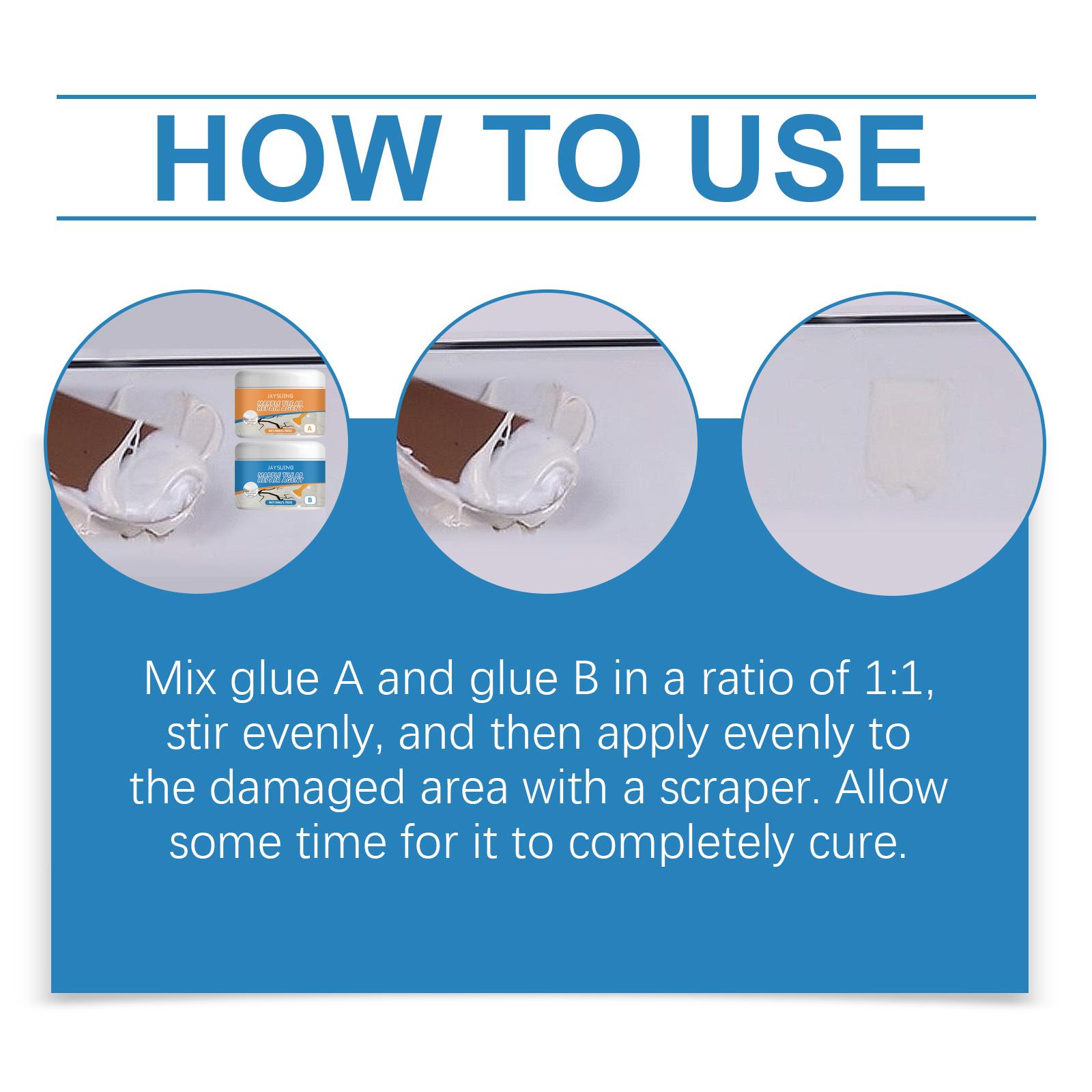 Jaysuing Marble Tile Ab Adhesive Repair Adhesive, Tile Bath Scratch Crack Repair Waterproof And Leak Proof Adhesive