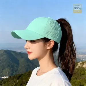 Best selling high ponytail quick-drying thin breathable light panel printing baseball cap outdoor women's net hat sun hat peaked cap outdoor sports hat