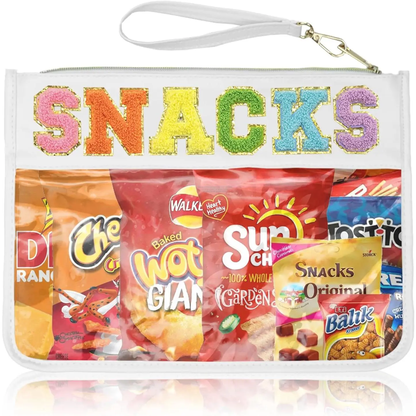 Snack Bags Clear Pouch Travel Makeup Bag Chenille Letter Bags for Zipper Pouch Clear  Bag Clearly Tote Bag Makeup Travel Bags for Women
