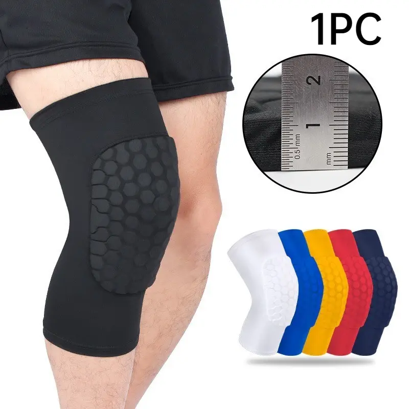 1pc Honeycomb Silicone Knee Pad, Patella Strap, Basketball Soccer Cycling Running Outdoor Universal, Sports Gear, Comfortable & Durable