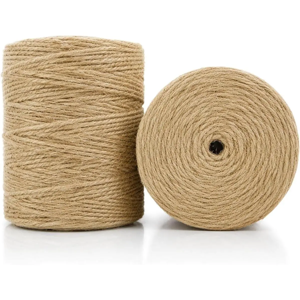 2 Pack 2mm  Jute Twine String - 1600  (800Ft/Roll) Craft  Rope for  Wrapping, Gardening, DIY Crafts, Macrame, Wedding,  Decor (Brown)