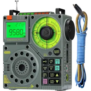 Shortwave Radio with  and APP Control, AIR AM FM VHF SW WB Portable Receiver, Super Bass/5 Types of Light Effects/6 EQ/Recording Rechargeable Stereo  Radios Player ZWS-A320