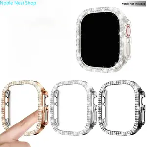 4-Pack 2026 Trend Rhinestone Apple Watch Bumper Case, Sparkle Crystal Bling Anti-Scratch Cover, Elegant Jewelry Style Guard for All 38–49mm Watches Daily Party Fashion Set