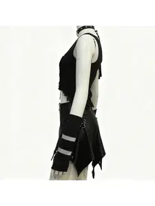 Cosplay minimalist striped half-finger gloves, subculture arm warmers with Harajuku dark style for men and women, suitable for dancing