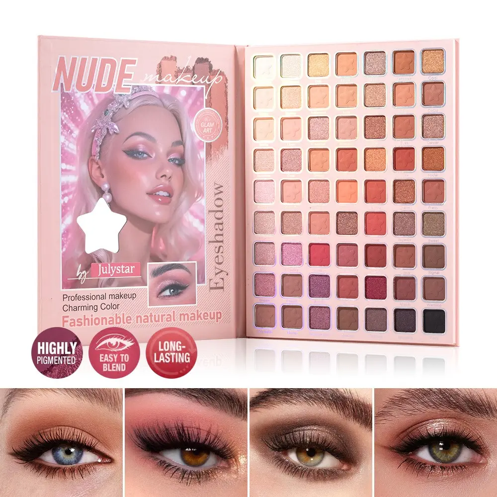 Newbie Friendly 63 Tone Flip Eyeshadow Book Palette, Rich Warm Neutral Nude Red Brown Color System, Neutral Bronze Eyeshadows, Velvety Soft Even Color Payoff Without Streaks, Easy To Layer For Soft Natural Everyday Or Bold Dramatic Night Eye Looks