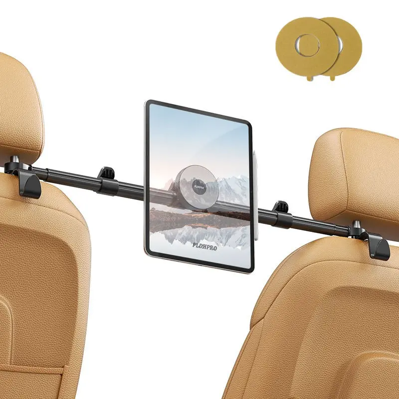 Car Headrest Tablet Holder, Strong Magnetic Mount, Compatible with iPad Air Mini, Other Phones and Tablets, Secure Installation